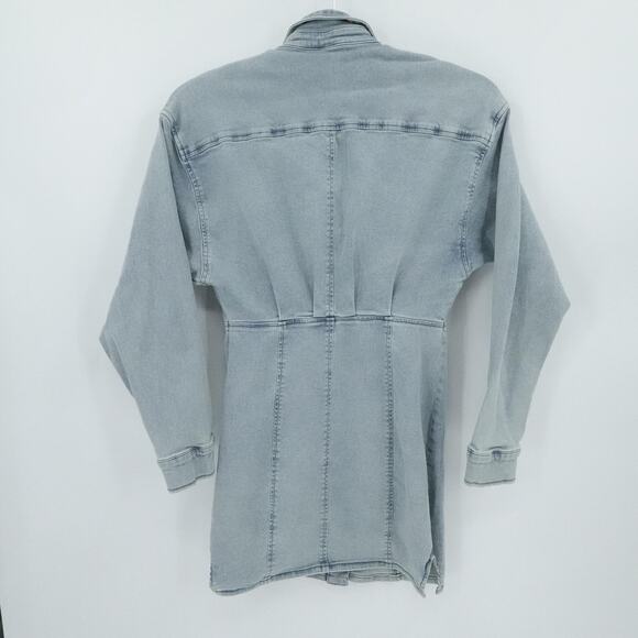 Free People Dress Womens 6 Blue Amber Denim Stretchy Western Boho Casual - Picture 2 of 16